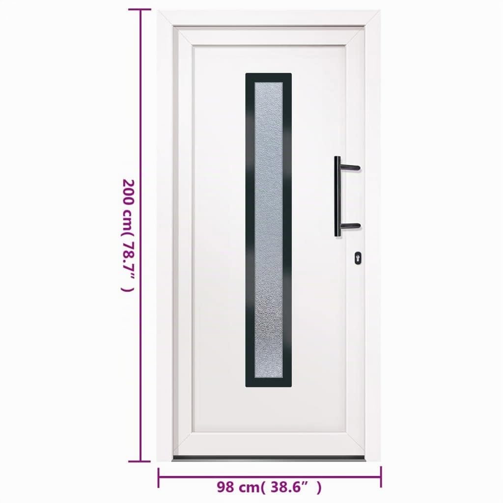 Porte d entrée Blanc 98x200 cm PVC