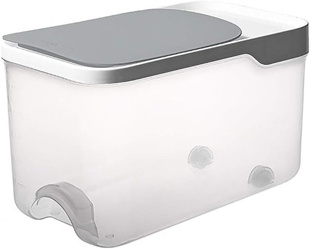 Yardwe 5kg Kitchen Food Containers Square Rice Dry Food Storage Containers Organizer with Lids for Fridge Cabinet Pantry (Grey)