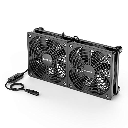 120mm Lüfter 12V 1A, Dual pc lüfter 120mm-leises Kühllüftersystem mit Geschwindigkeitssteuerung für Heimkino-AV-Schrank-,Receiver Router AV