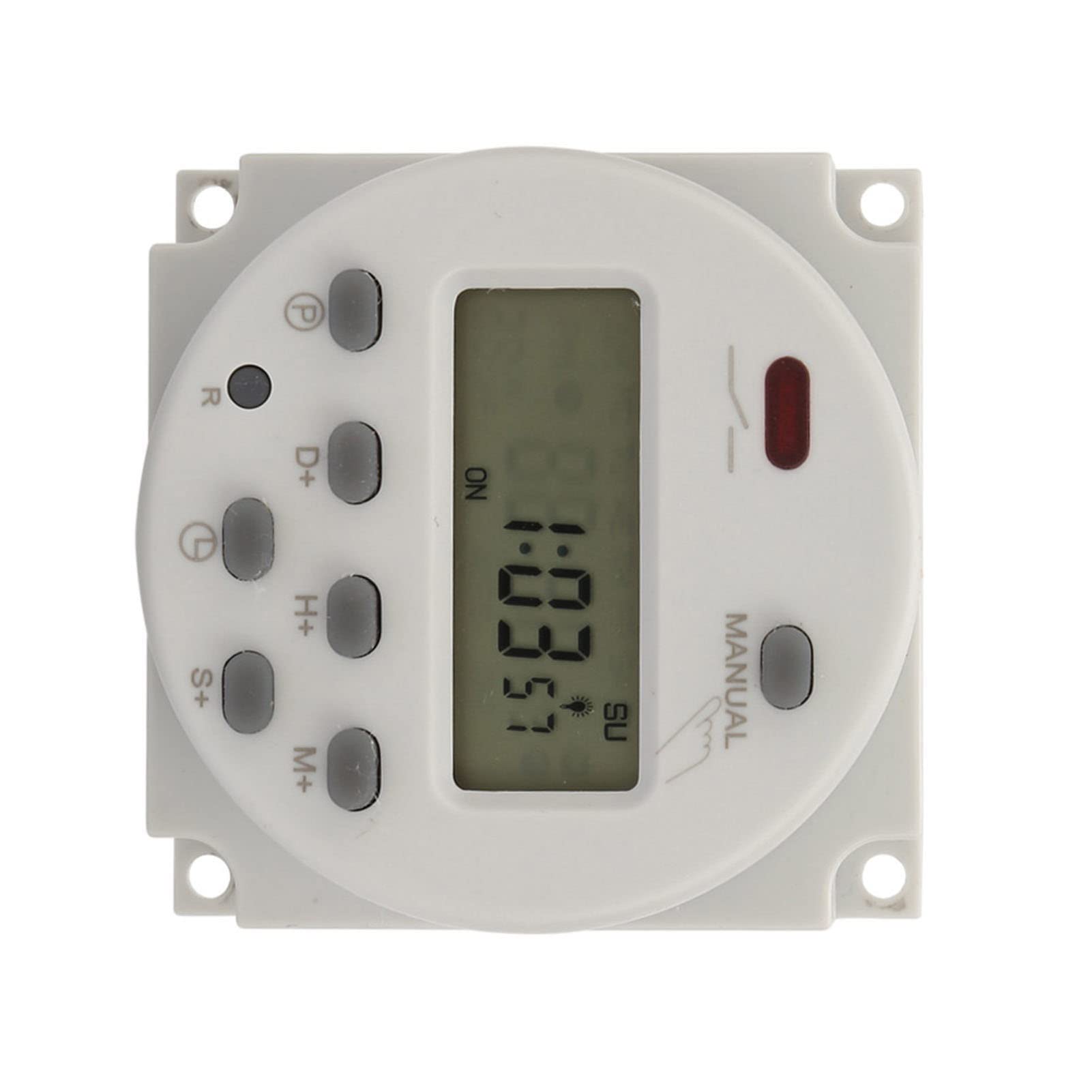 Relè Temporizzato, 1s~168h 8 On/off Ogni Giorno Controller Timer Programmabile, Alta Precisione, Anti-interferenza per Lampioni 10~50°C, Umidità<95% (12VDC)