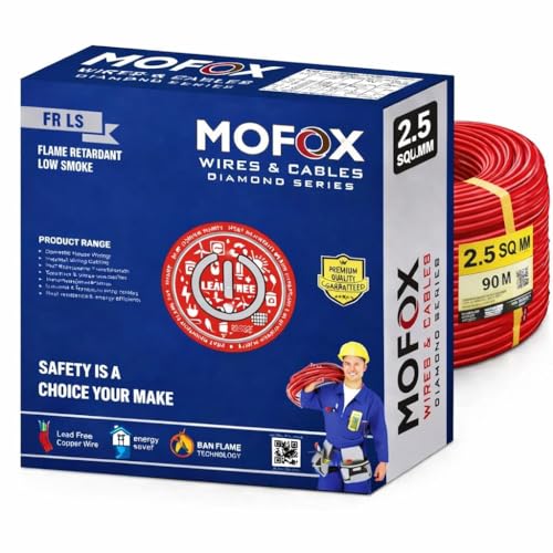 Image of MOFOX Diamond Series FR /FRLS Electrical Wire, Multi-Strand Copper Conductor 90 Meter (RED, 2.50 SQ MM)