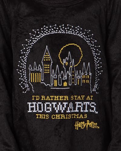 Harry Potter Girl's I'd Rather Stay At Hogwarts This Christmas Wizarding World Sleep Pajama Nightgown3