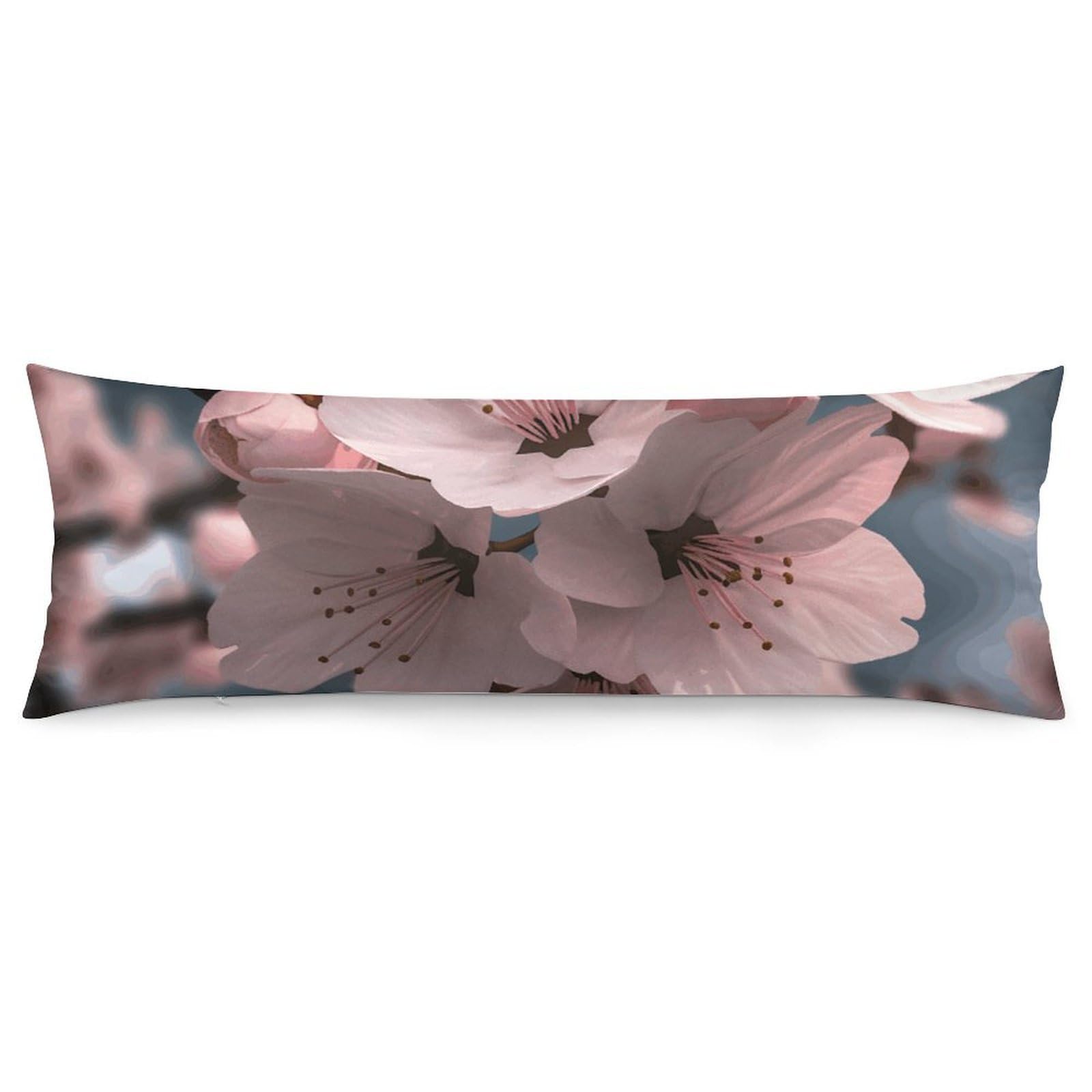 2 Pack Pillow Cases for Hair and Skin, Soft Breathable Pillow Case Covers with Hidden Zipper, Cherry Blossoms Pillowcase 20"x54" Pillow Covers for Sleeping Gift