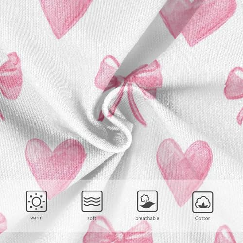 Wusikd Pink Heart Bow White Girls' Underwear Cotton Girls Briefs Soft Toddler Underwear 2T3