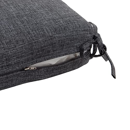 Image of QILLOWAY Outdoor Chair Cushion Set with Strings,Replacement Outdoor Cushions for Patio Furniture.(Charcoal Grey /Black)-Sets of 2