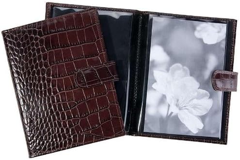 Brown Croco-Embossed Fine Leather Brag Book for 20 Prints by Graphic Image - 4x6