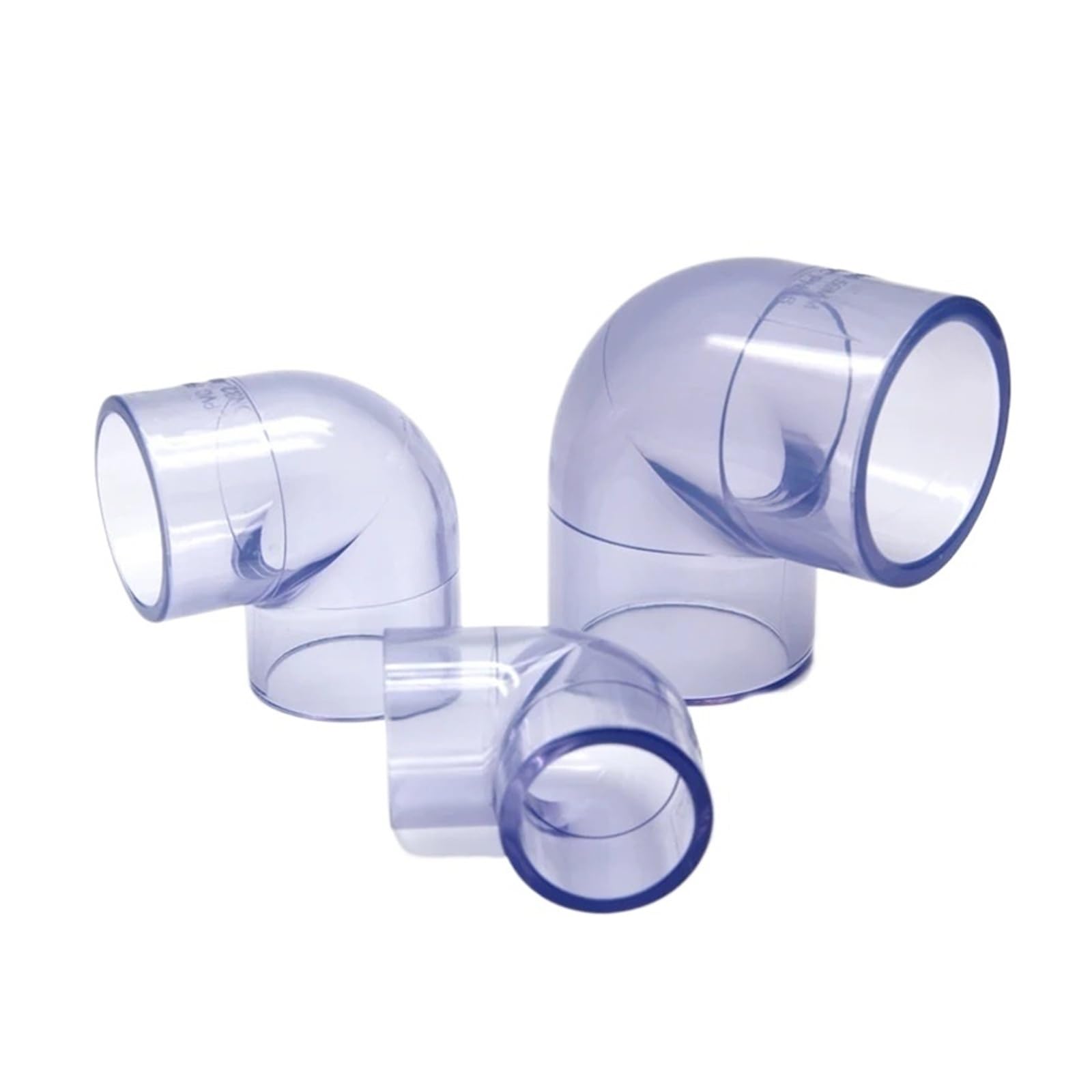 Connettore in PVC trasparente Giunti a gomito in UPVC Acquario Attrezzi fai da te Irrigazione da giardino Connettori for tubi dell'acqua 1 pz(50mm)