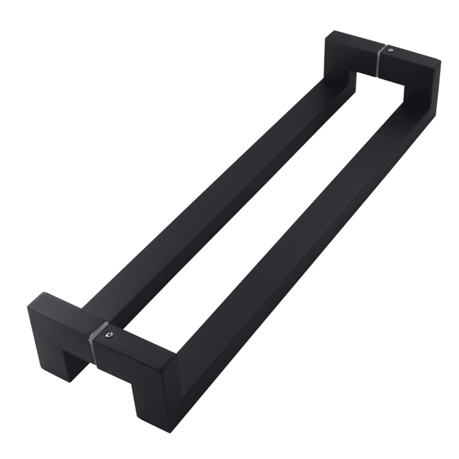Wdsopk Silver/Black Offices Sliding Door Handle,Single-Side Back To Back Glass Door Handle,Stainless Steel Push And Pull Shower Door Handle,/Matte Black（1200Mm）