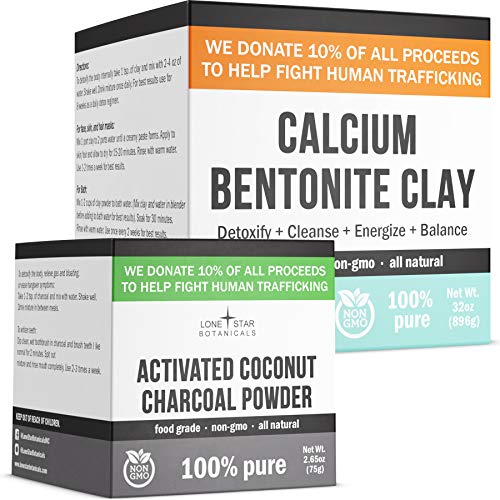 Bentonite Clay Powder & Activated Charcoal - Pharmaceutical Grade DIY Natural Face