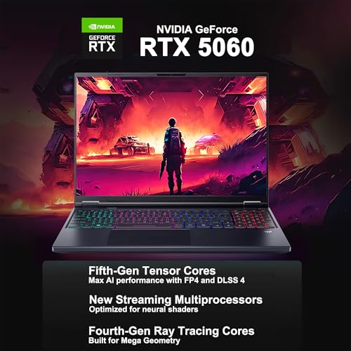 Image of Acer Predator Helios Neo 16S AI Gaming Laptop 16 inch 2560x1600 OLED 240Hz (100% DCI-P3 G-SYNC) Intel 24-core Ultra 9 275HX 64GB DDR5 2TB SSD GeForce RTX 5060 GDDR7 (Up to 572 AI Tops) Win11Pro ICP Hub