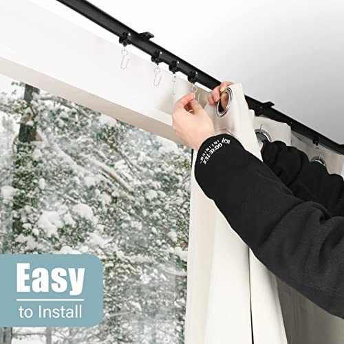 KXLife Black Flexible Bendable Curved Ceiling Curtain