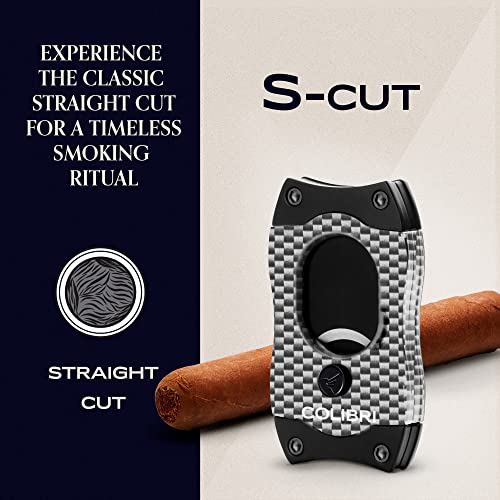 Colibri S-Cut Cigar Cutter, Carbon Fibre Pattern, Classic Straight Cut, Up-to 66 Ring Gauge Cigars, Non-Stick Coating - Image 3