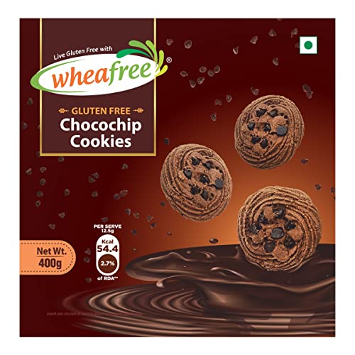 Image of Wheafree Gluten Free Chocochip Cookies - 400gm (Pack of 3) | Crispy & Crunchy | Best Tea Time Snacks | 100% Wholesome Ingredients