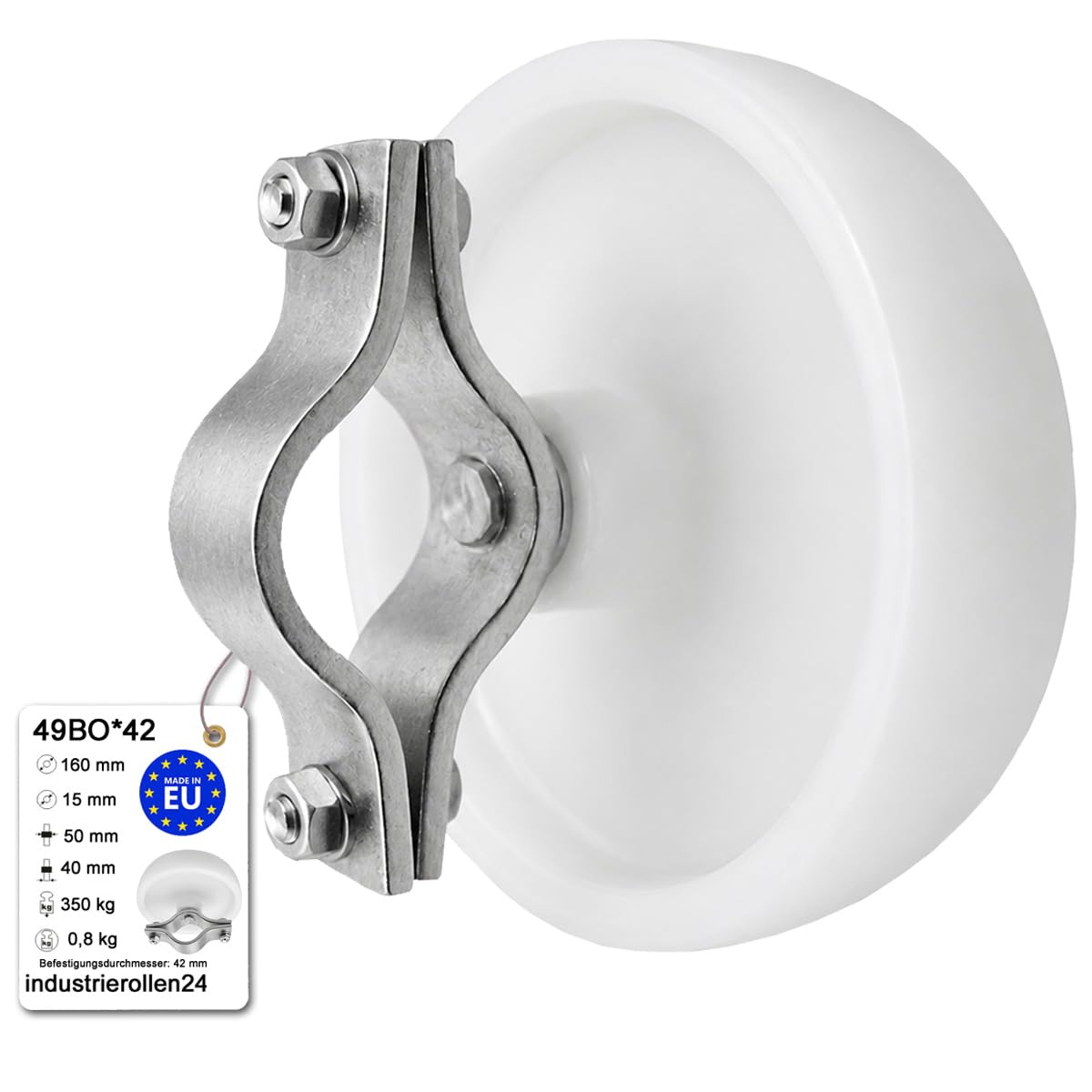 ZAB-S 49BO*42 Rad Rolle für Eventzaun Absperrgitter Bauzaun Ersatzrad Transportrolle (49BO*42)
