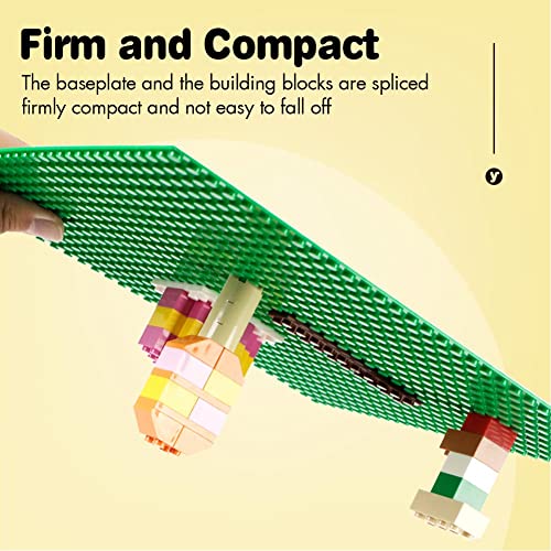 Image of Lekebaby 2 Pack Classic Baseplates 10 inch x 10 inch, Building Base Plates for Building Bricks, 100% Compatible with Major Brands and Activity Table-Baseplate, Sturdy & Safe, Age 3 and up Kids, Green