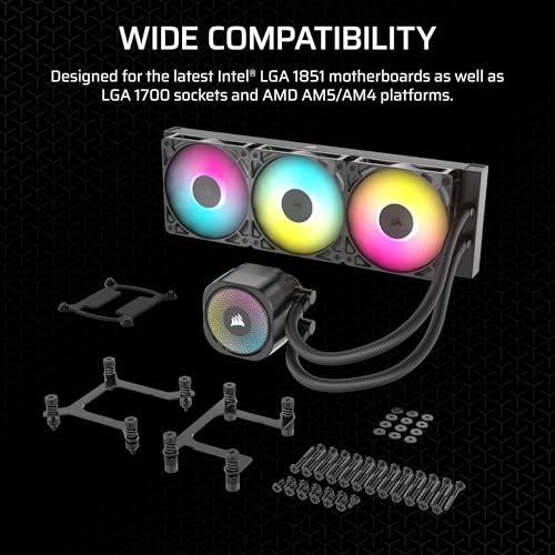 CORSAIR Nautilus 360 RS ARGB Liquid CPU Cooler – 360mm AIO – Low-Noise – Direct Motherboard Connection – Daisy-Chain – Intel LGA 1851/1700, AMD AM5/AM4 – 3X RS120 ARGB Fans Included – Black by Corsair - Image 7