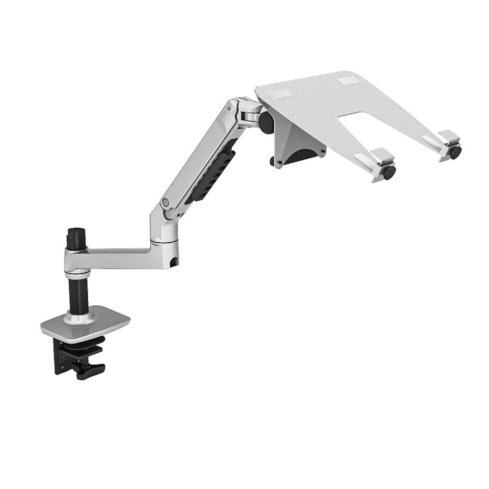 Aioneer Full Motion Monitor Arm With Mechanical Spring For 17-32 Inch Screens, Ergonomic Desk Mount For Home And Office Use-17cm Silver