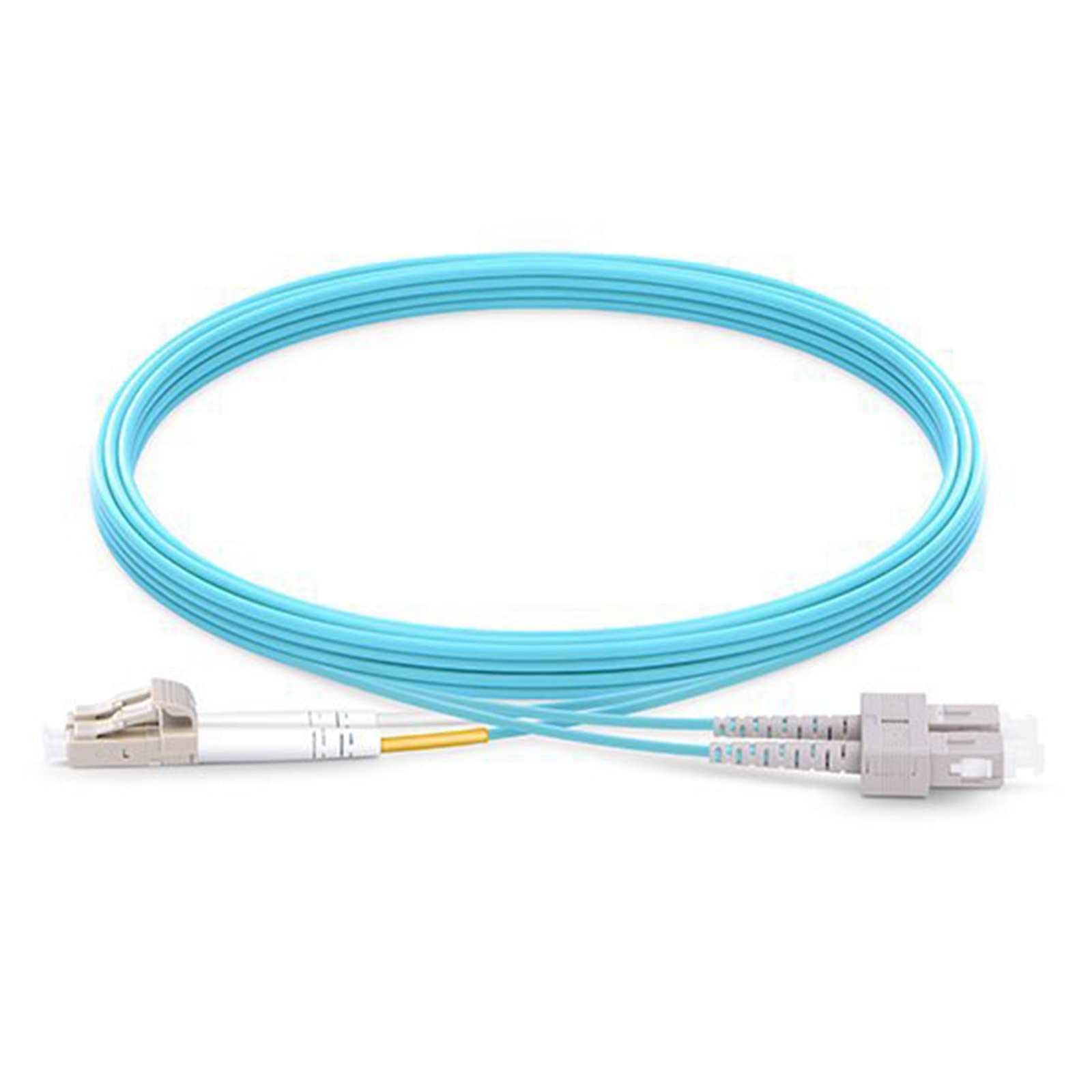 QINIYEK OM3 LC to SC Fiber Patch Cable,10Gb Multi-Mode SFP+ Fiber Jumper Duplex 50/125μm, Fiber Optic Cord for MMF SFP Transceiver, Router, Fiber Networks and More,1 m (3.28ft)