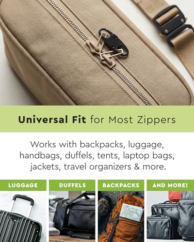 Image of Zlideon Double Sided Anti Theft Zipper Clips - 4 pcs, Black | Mini Carabiner Clips | Zipper Pull Replacement Locks for Backpack, Luggage | Airplane Gadget | Cruise, Camping and Travel Essentials