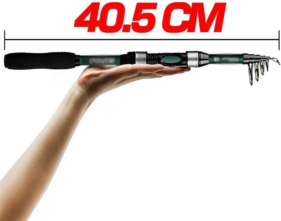 Fishing Rod Portable Fishing Rod 1.8m Telescopic Sea Fishing Rod Lure Weight 5-20g Closed Length 40.5cm Fishing Tackle (Gris)