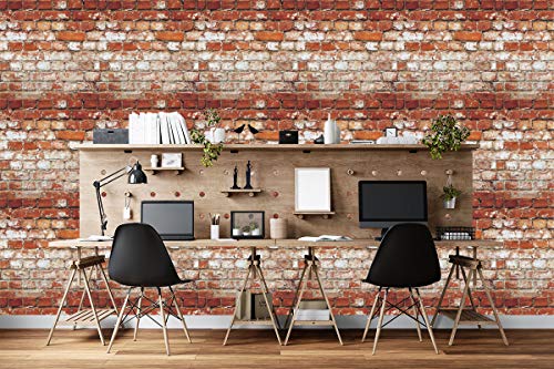 Image of DWELLSINDIA Rough Bricks Wall Self Adhesive Wallpaper Waterproof, Scratch Resistant, Laminated 41x244 CM