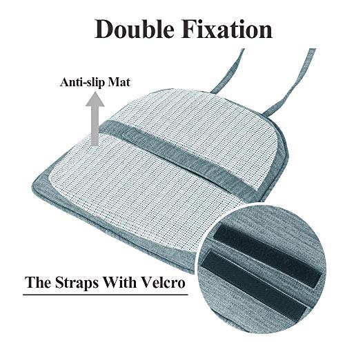 Baibu Set Of 4 Super Soft Metal Dining Chair Pads Bar Stool Cushion With Ties For Metal Chairs Or Bar Stools - 4 Cushions Only (Light Blue, 14X14X1.5In) #TOP4