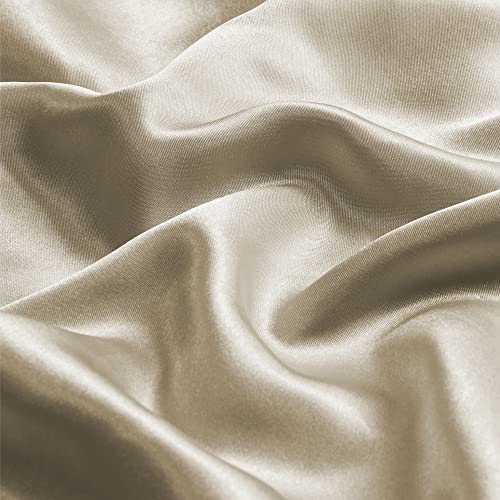 BEDELITE Satin Pillowcase with Zipper 2 Pack, Taupe Pillow Cases Standard Size, Super Soft and Cooling Similar to Silk Pillow Cases, Gift for Women Men(20x26 Inches)