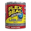 Flex Seal Liquid, Rubber Coating Sealant, Waterproof, Flexible, Breathable, and UV Resistant, Roof Repair, Basements, RV, Campers, Trailers, Marine, EPDM, Masonry, Gray, 16 oz