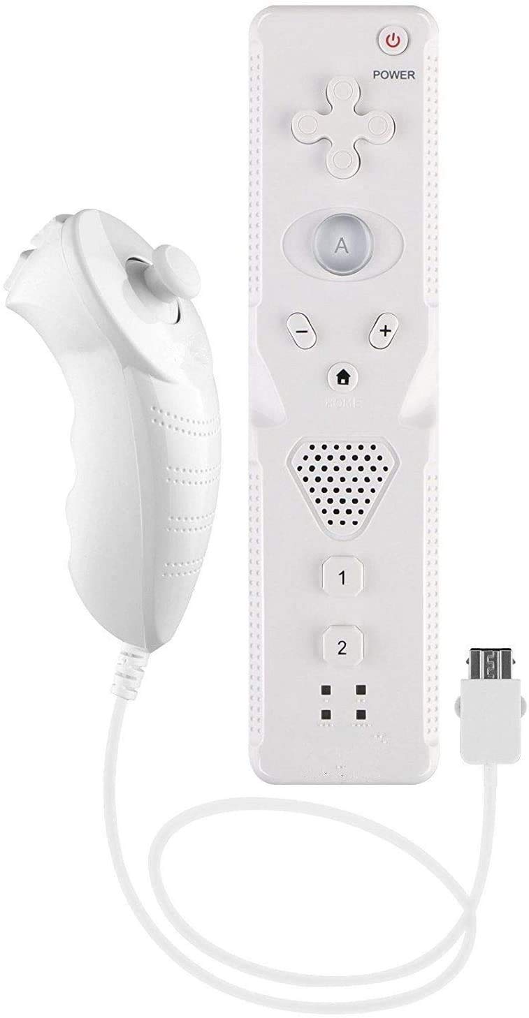 ANTCOOL Wii Remote Controller and Nunchuck Controller Compatible for Wii&Wii U Console (White)