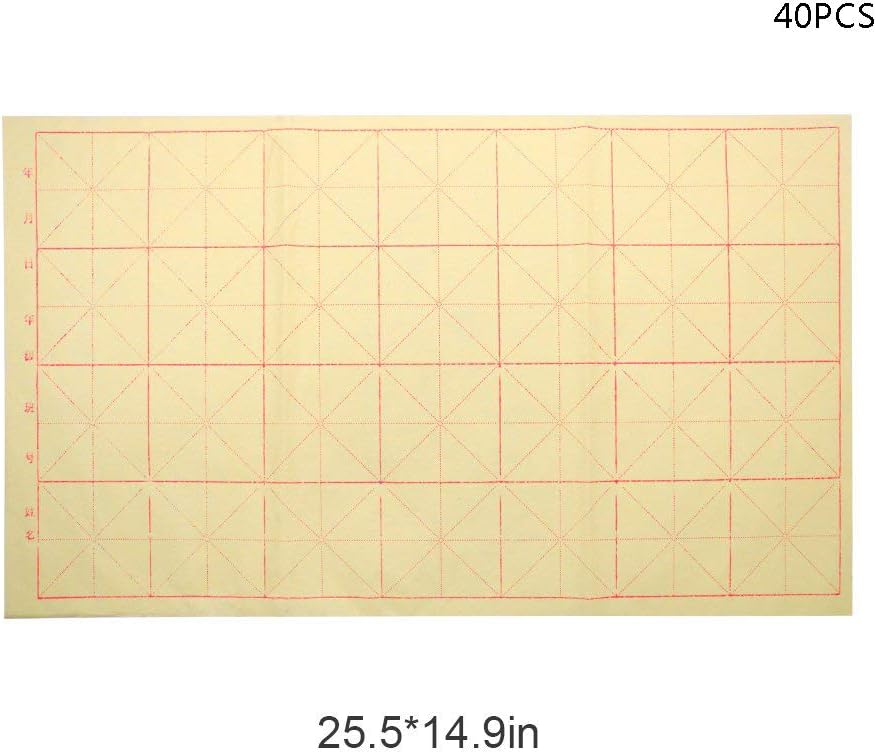 Teagas Chinese Calligraphy Brush Ink Writing Grid Sumi Paper/Xuan Paper/Rice Paper for Chinese Calligraphy Brush Writing Sumi Set : Arts, Crafts & Sewing