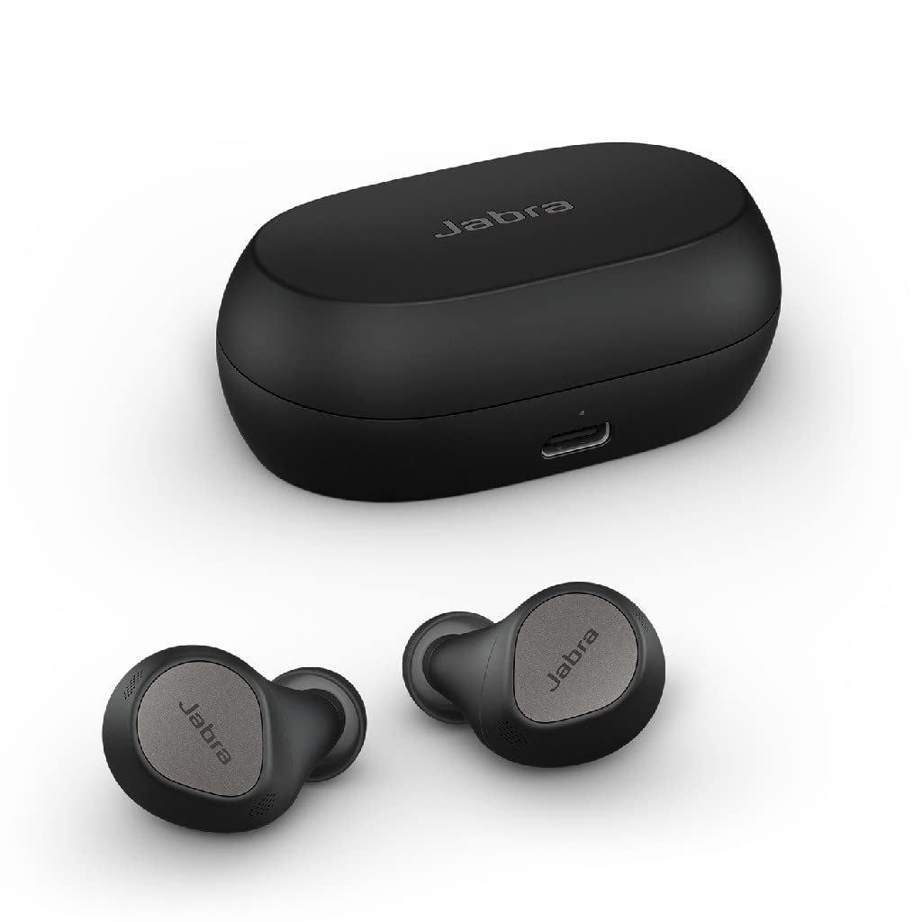 Jabra Elite 7 Pro Bluetooth In-Ear, Auriculares inalámbricos True Wireless con cancelación Activa del Ruido Ajustable, Color Negro/Titanio, 3 Tamaños de geles para los oídos