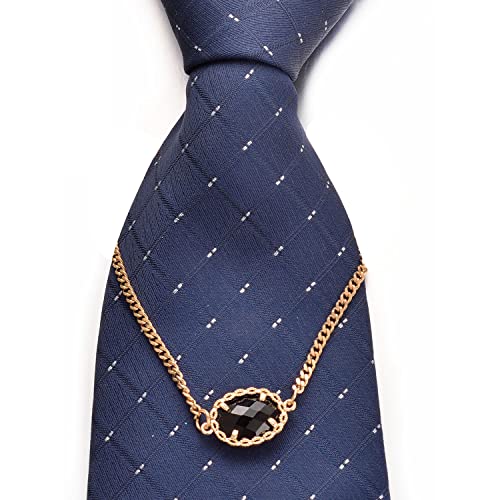 Cadena de corbata dorada de lujo con circonitas brillantes para bodas 2