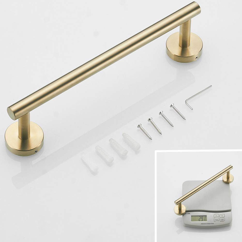 30 cm Toallero Portarrollos para Papel Higiénico Gancho de Pared, Accesorios de Baño de Acero Inoxidable, Oro Cepillado (3 Piezas)