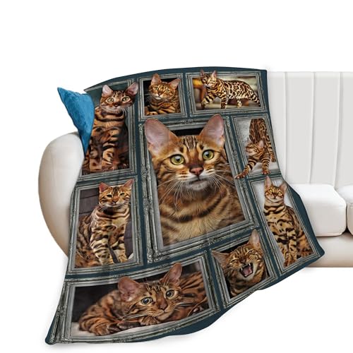 Bengal Cat Gifts and Decor - Cute Throw Blanket for
