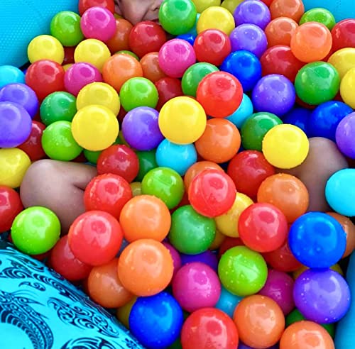 Bebikim Kids Ball Pit Balls 100 Plastic Play Balls For Baby Ball Pits Toys Bpa Free,Rainbow Crush Proof Ball Pit Balls For Toddlers Birthday Party Decoration Tent Tunnels Pit Balls (2.2") #TOP3