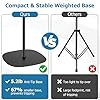 BILIONE Microphone Stand Floor, 22"-70" Height Adjustable Boom Mic Stand with Weighted Base, 2 Clips & 3/8'' to 5/8'' Adapter Compatible with Blue Yeti HyperX QuadCast Shure SM58 (Mic Stand Floor) #1
