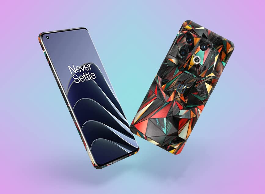 Image of Polygon red Skin Back Protector Film Ultra Thin Scratch Resistant Vinyl (Not Case and Cover) for OnePlus 10 Pro 5G