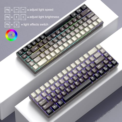 Image of MageGee Portable 60% Mechanical Gaming Keyboard, Hot Swappable Blue Whale Switch, RGB Backlit Compact 68 Keys Mini Wired Gradient Custom Keyboard for Windows Laptop PC, with Silencing Cotton, Black