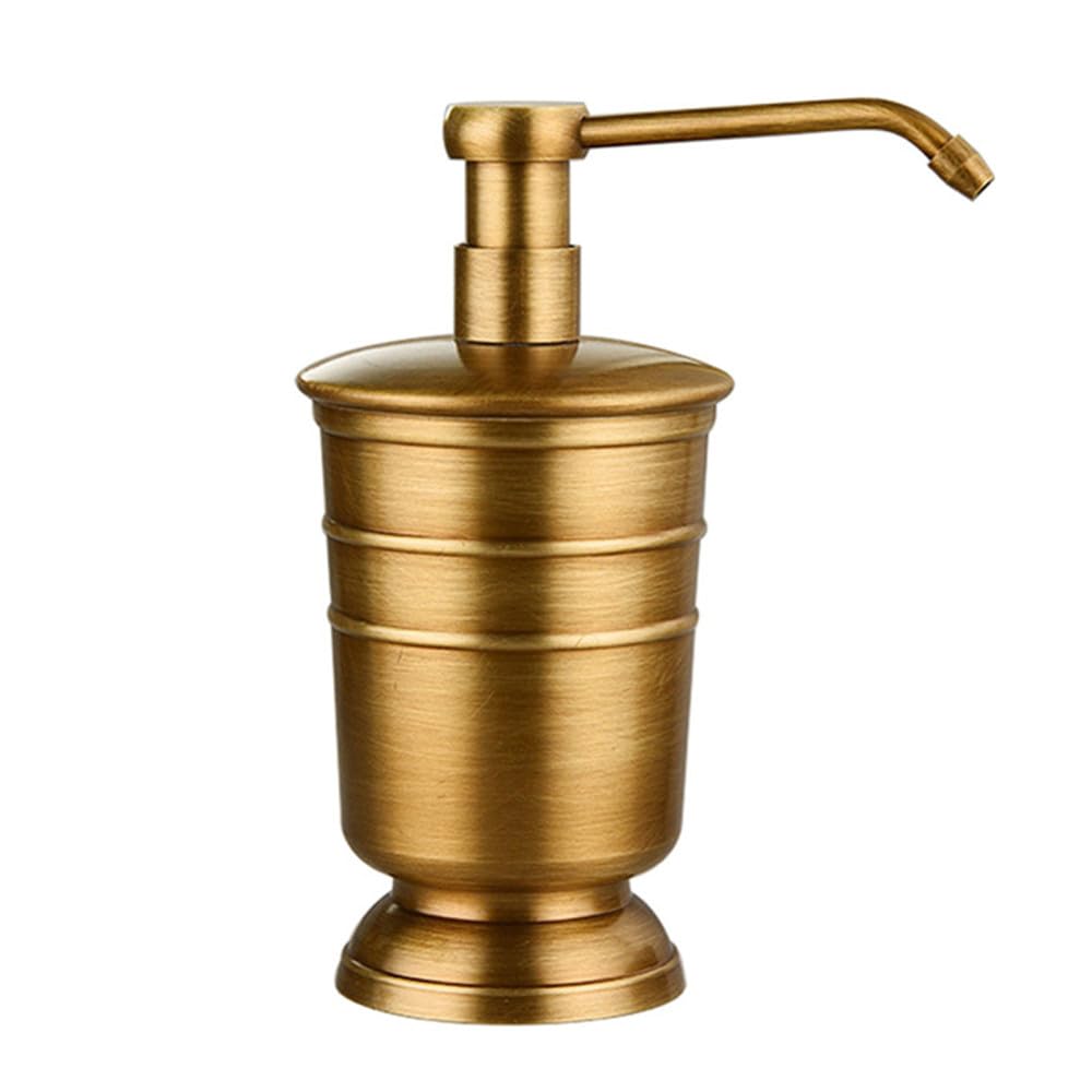 Growby Antique Brass Soap Dish Liquid Soap Dispenser Toothbrush Holder Gargle Cup Storage Tank 5Pcs Bathroom Accessory Set,Soap Dispenser