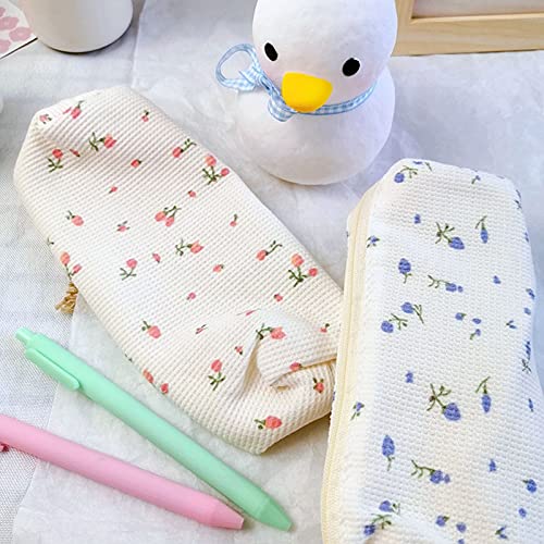 Image of Pink Floral Styl Pencil Bag, Pencil Case, Pen Holder Coin Pouch, Cute Simple Pen Bag, Stationery Organizer Multifunction Makeup Storage Bag, Pen, Pencil and Marker Cases Office Supplies