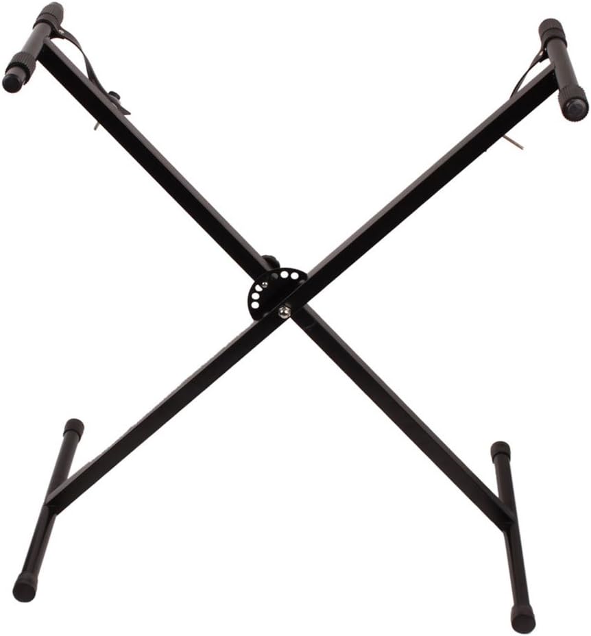 ONECK Folding Keyboard Stands, Electronic Piano X Frame with Locking Straps, Height Adjustable 18" - 38" Holds up to 110 lbs. for all 49, 61 and 76 keyboards (Single-tube)
