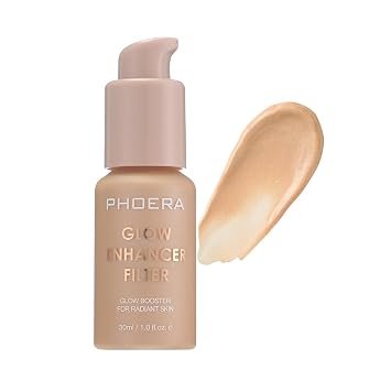 PHOERA Skin Glow Tint Foundation, Lightweight Water Based Tinted Sheer to Light Filter Effect Silk Perfect Glow Illuminating Foundation Makeu. 03 Medium