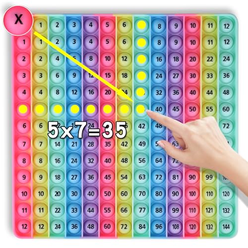 Multiplication Game Table 12 X 12 Math Flash Cards 3rd Grade Fingertip Fidget POP Toy Board Create a Variety of Multiplication additions for TeachersEducational Science Kits