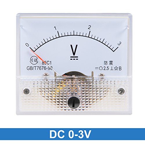 Image of uxcell DC 0-3V Analog Panel Voltage Gauge Volt Meter 85C1 2.5% Error Margin