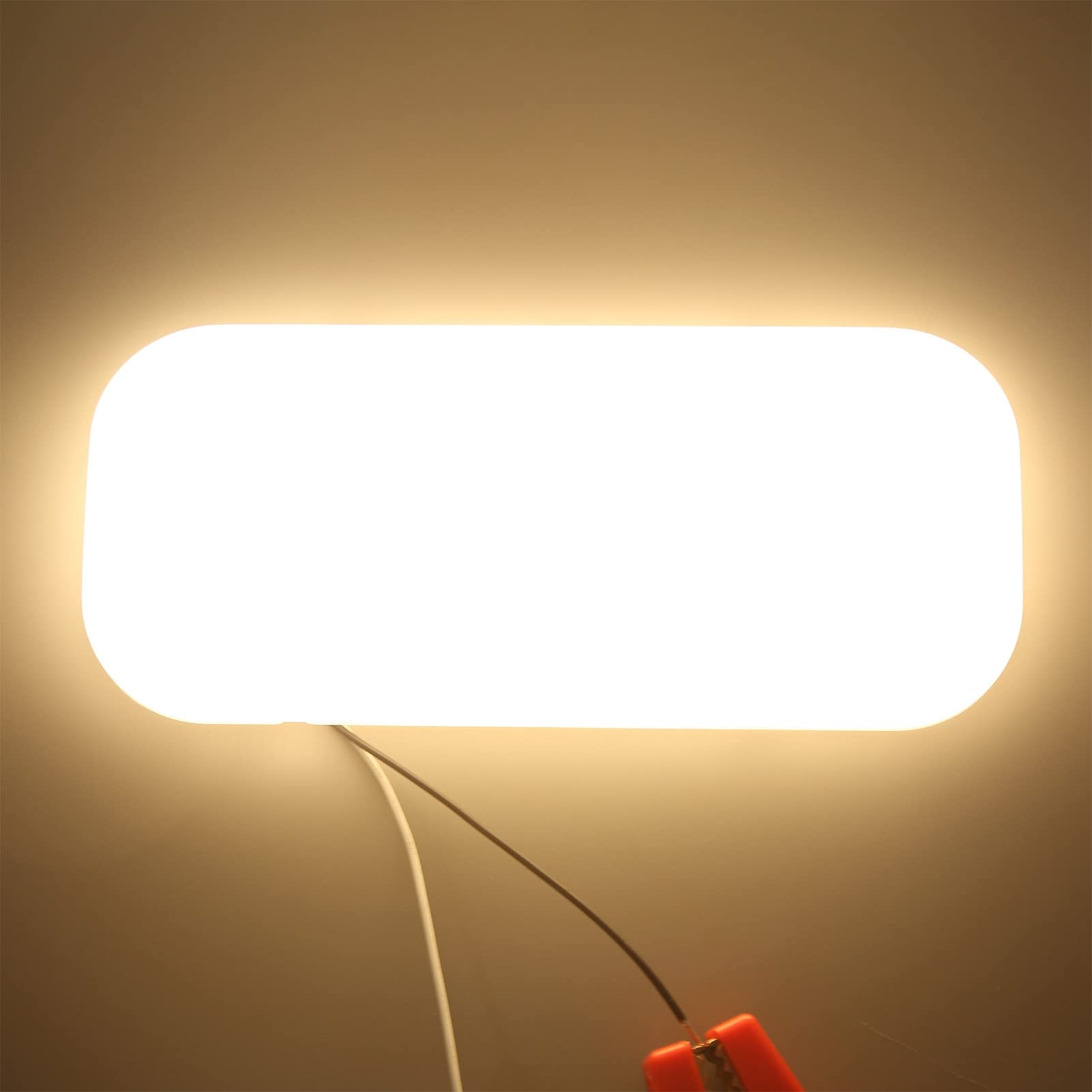 Luci a LED per interni RV 12V, luce bianca calda a forma ovale 3000K, lampada da tetto 500LM per camper, camion, rimorchio, barca(With Swich)