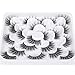 ALICROWN Fluffy Mink Lashes, Faux Eyelashes 3D Volume Lashes Pack Handmade Dramatic Thick Crossed Fake Eyelashes Soft Reusable 10 Pairs