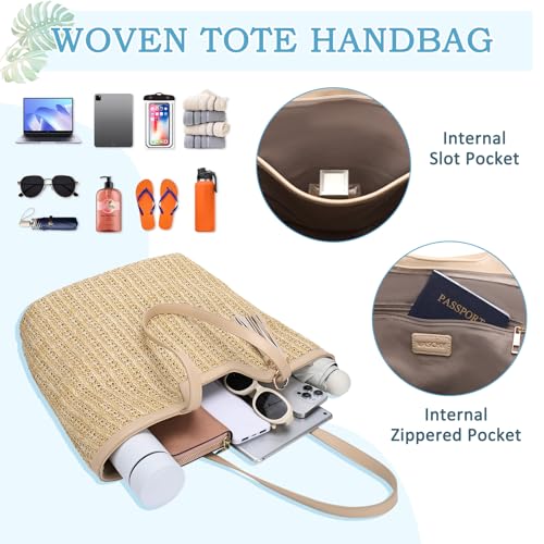 Bolso Tote de Playa Tejido para Mujer miniatura 4