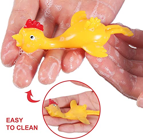 Miedeon 20 Packs Finger Flying Rubber Chicken Turkey Slingshot Flick Flingers Stick On The Wall Stretchy, Little Toys For Children, White Elephant Gifts Birthday Party Gifts (Yellow) #TOP2