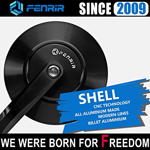 FENRIR CNC Aluminum Alloy Motorcycle Bar End Mirror Side Handlebar For Honda Rebel Grom NC750S CB650 Kawasaki Z650 Ninja Yamaha Suzuki SV650 GSXS1000 Ducati Monster KTM DUKE Triumph Aprilia Husqvarna