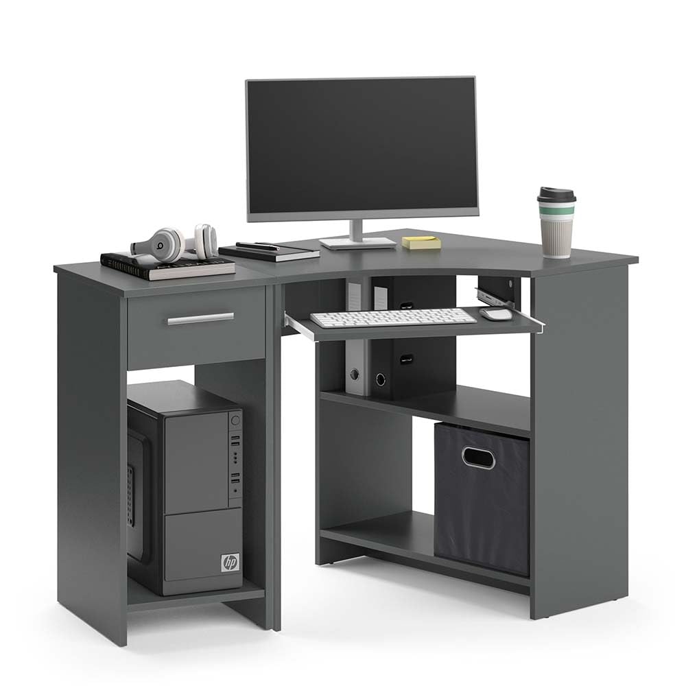Vicco Eckschreibtisch Odin, Anthrazit, 83 x 76 cm